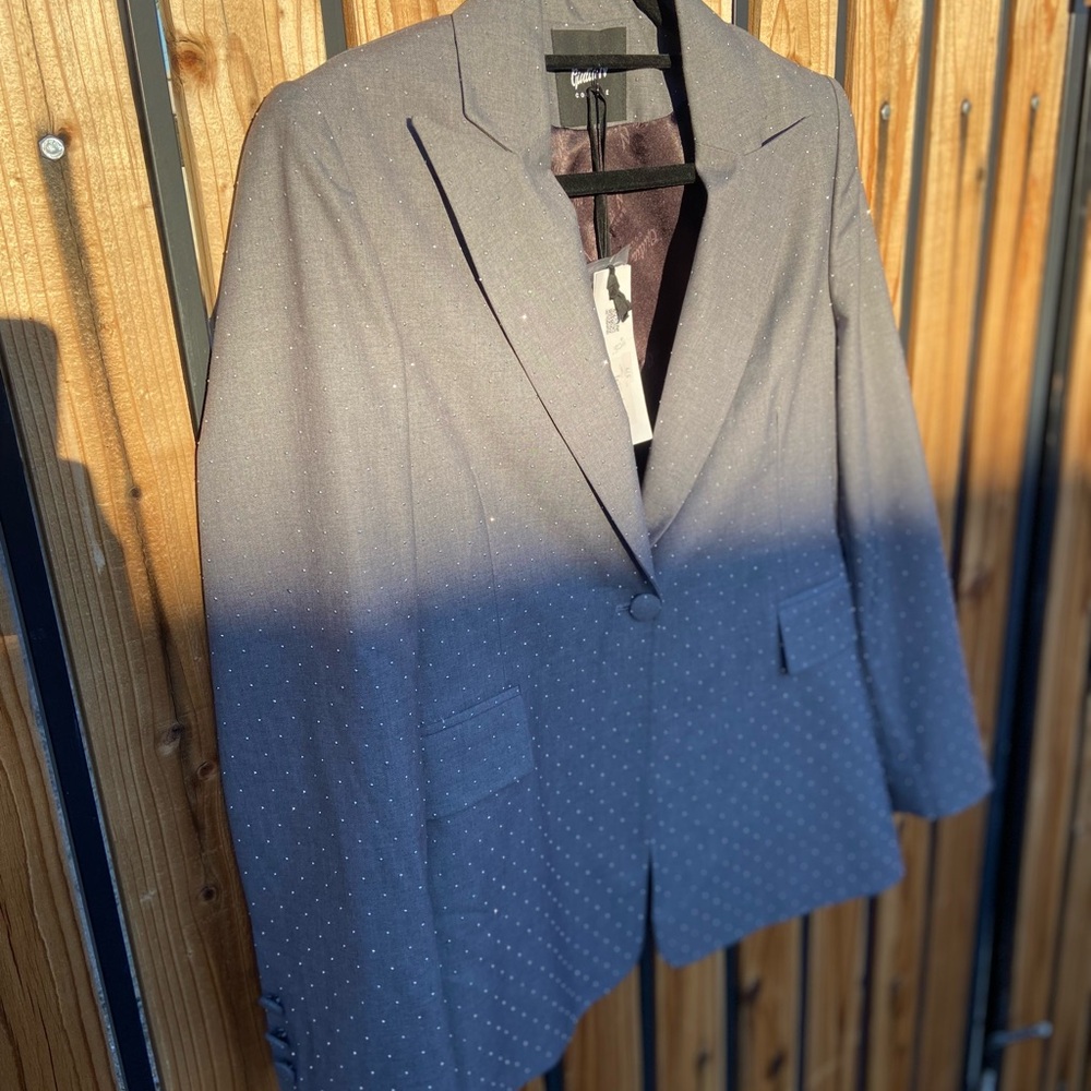 Giulina N Couture - Gray Blazer with crystal rhinestones
